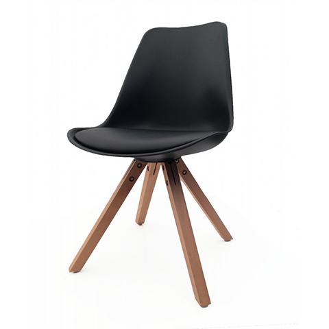 BECO Design-Stuhl M10002-SCH, 2er-Set, Schwarz
