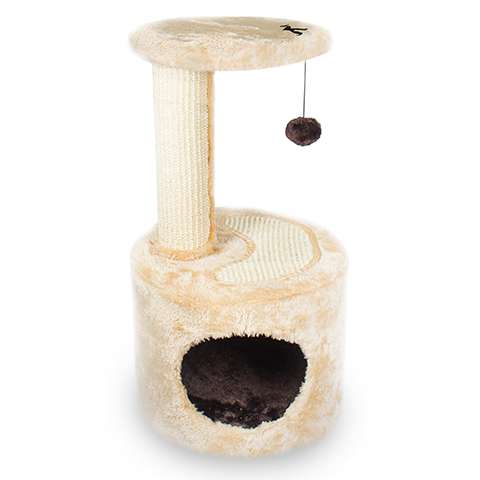 Pet Paradise Katzenkratzbaum 'Ortiz' mit Kratzsäule, Spielzeug-Ball, Kuschel - Plattform und Kuschel