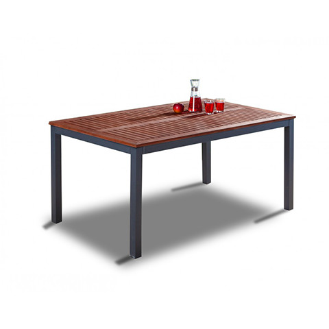 Solax-Sunshine Alu-Gartentisch mit Holzplatte "Genua"