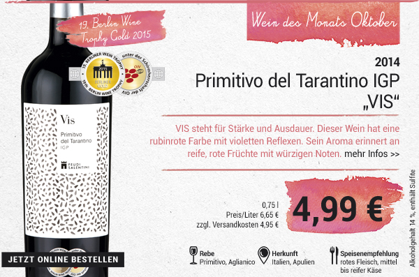 Primitivo del Tarantino IGP 2014 - Italien trocken