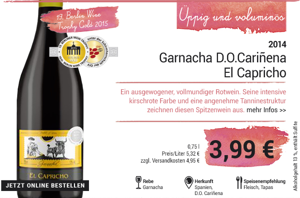 Garnacha D.O.Cariñena, 2014 - Spanien, trocken