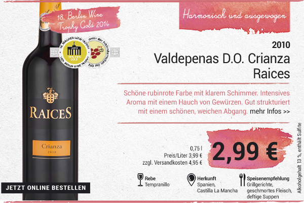 Valdepenas D.O. Crianza, 2010 - Spanien, trocken