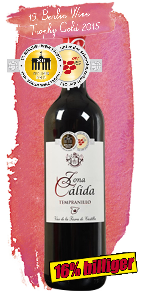 Tempranillo Vino de la Tierra, 2014 - Spanien, trocken Berlin Wine Trophy 2015 - Goldmedaille